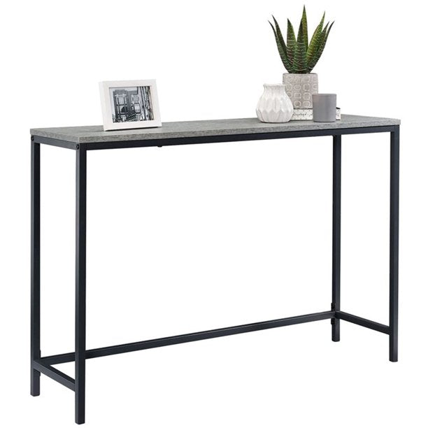Sauder North Avenue Narrow Metal Frame Console Table, Faux Concrete Finish