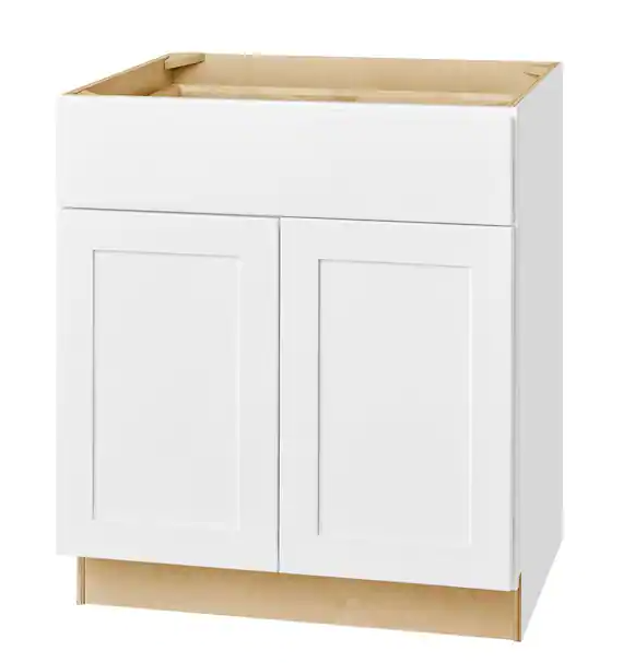 Hampton Bay Avondale Shaker Alpine White Quick Assemble Plywood 30 in Base Kitchen Cabinet (30 in W x 24 in D x 34.5 in H) *PICKUP ONLY*