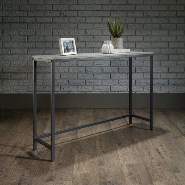 Sauder North Avenue Narrow Metal Frame Console Table, Faux Concrete Finish