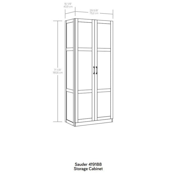 Sauder Select 2-Door Tall Storage Cabinet, Highland Oak Finish *PICKUP ONLY*