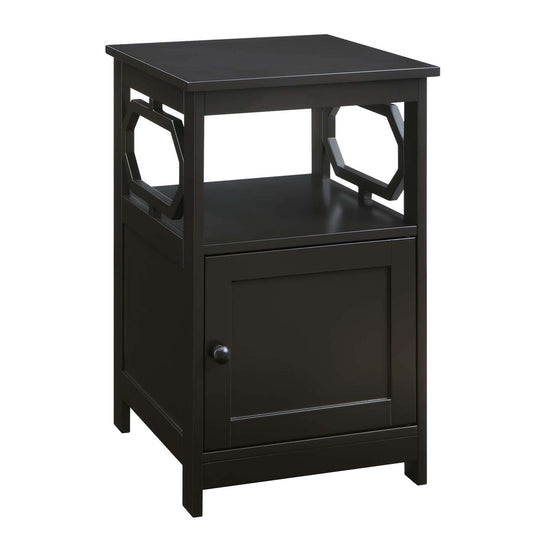 Convenience Concepts Omega End Table with Storage Cabinet and Shelf - Espresso