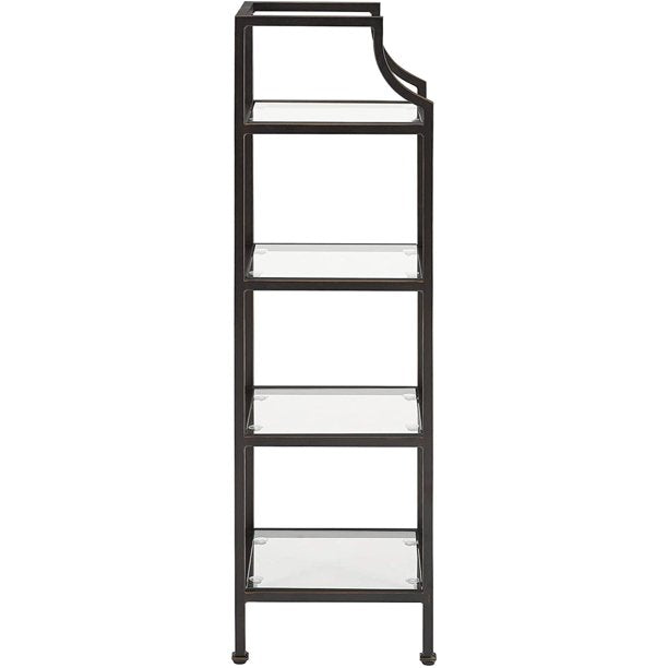 Crosley Furniture Aimee Short Glass Etagere, Oil Rubbed Bronze