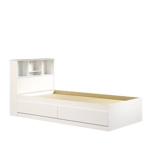Mainstays Mates Storage Bed with Bookcase Headboard, Twin, Soft White Finish *PICKUP ONLY*