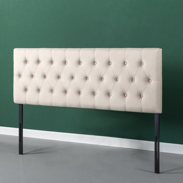 Zinus Trina Upholstered Metal Headboard, Taupe, Queen *PICKUP ONLY*