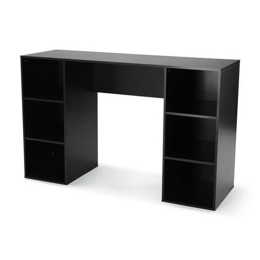 Mainstays 6-Cube Storage Computer Desk, True Black Oak