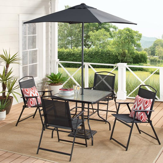 Mainstays Albany Lane 6-Piece Outdoor Patio Dining Set, Black *PICKUP ONLY*