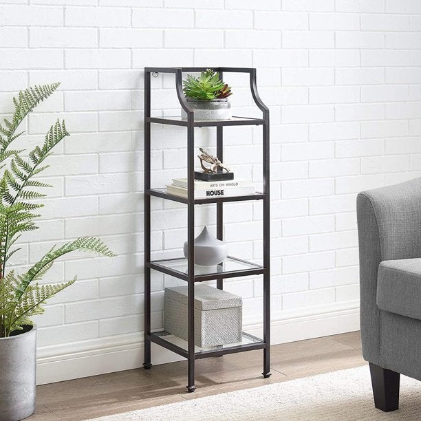 Crosley Furniture Aimee Short Glass Etagere, Oil Rubbed Bronze