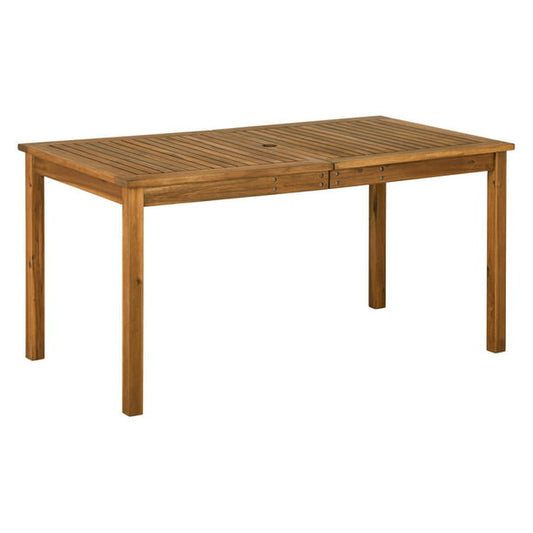 Walker Edison Acacia Wood Patio Simple Dining Table