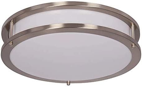 Luminance Flush Mount, Bright Satin Nickel 12 Inch 20W