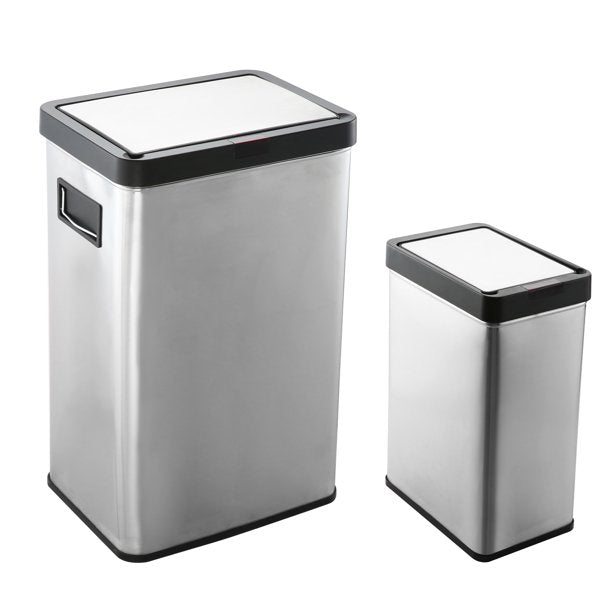 Better Homes & Gardens 13.7 + 3.17 gal Motion Sensor Kitchen Garbage Can Set, Stainless Steel *PICKUP ONLY*