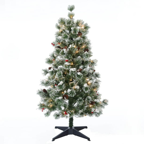 Holiday Time Pre-Lit Incandescent Clear Redland Spruce Artificial Christmas Tree,48'' *PICKUP ONLY*