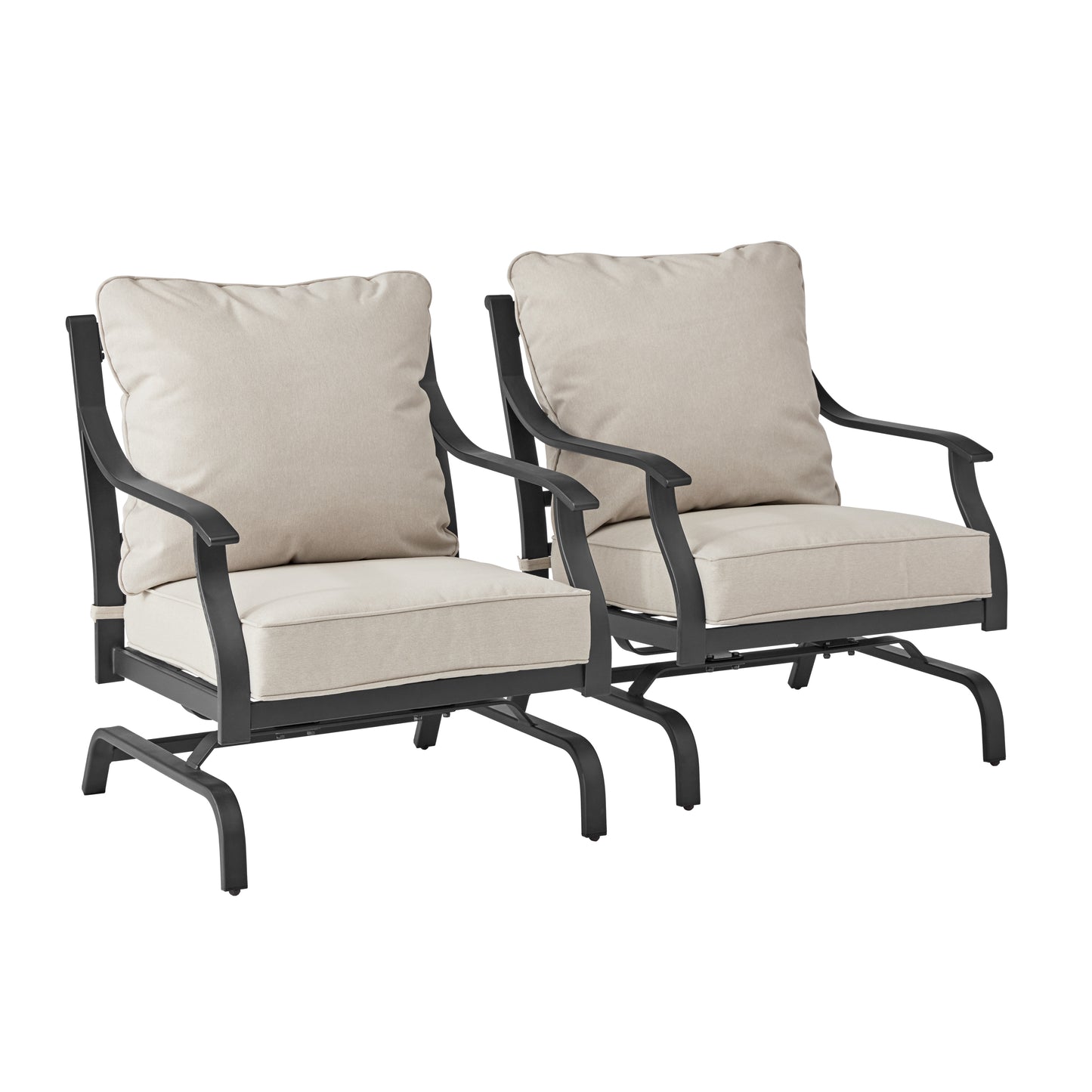 Grand Leisure Newport Deep Seating Outdoor Stationary Rocking Chairs, Set of 2 *PICKUP ONLY*