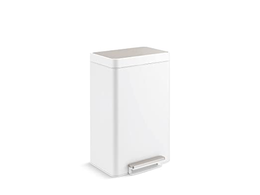 KOHLER 13 Gal. Stainless Steel White and Stainless Step-On Trash Can *PICKUP ONLY*