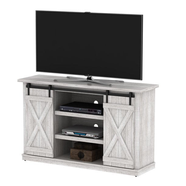 Twin Star Home Terryville Barn Door TV Stand for TVs up to 60", White Oak *PICKUP ONLY*