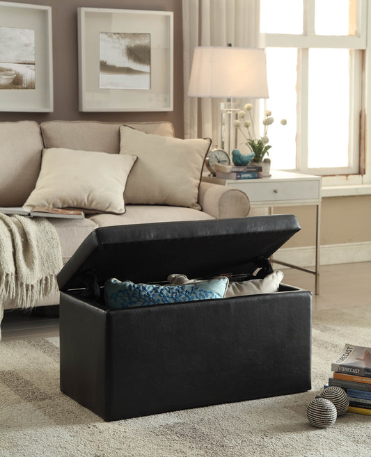 Better Homes & Gardens 30-inch Hinged Storage Ottoman, Black *PICKUP ONLY*