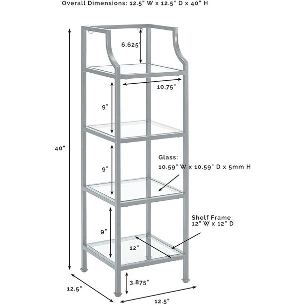 Crosley Furniture Aimee Short Glass Etagere, Oil Rubbed Bronze