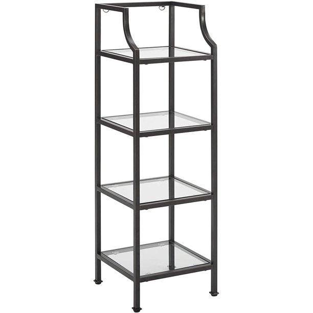 Crosley Furniture Aimee Short Glass Etagere, Oil Rubbed Bronze