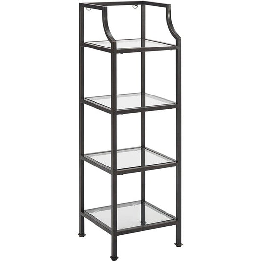 Crosley Furniture Aimee Short Glass Etagere, Oil Rubbed Bronze