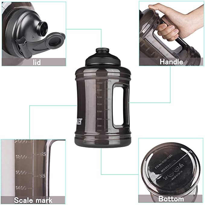 JOYSHAKER BPA Free Water Bottle with Time Marker - Black 83oz