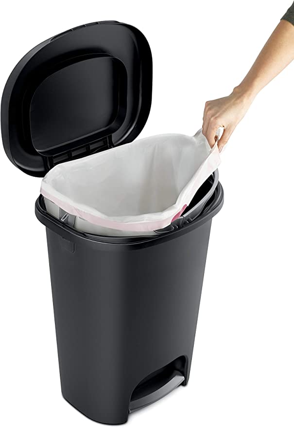 Rubbermaid 13 Gal. Black Step-On Trash Can