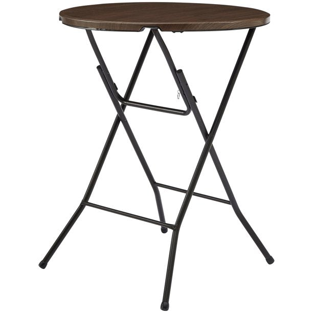 Mainstays 31 Round High-Top Folding Table Walnut *PICKUP ONLY*