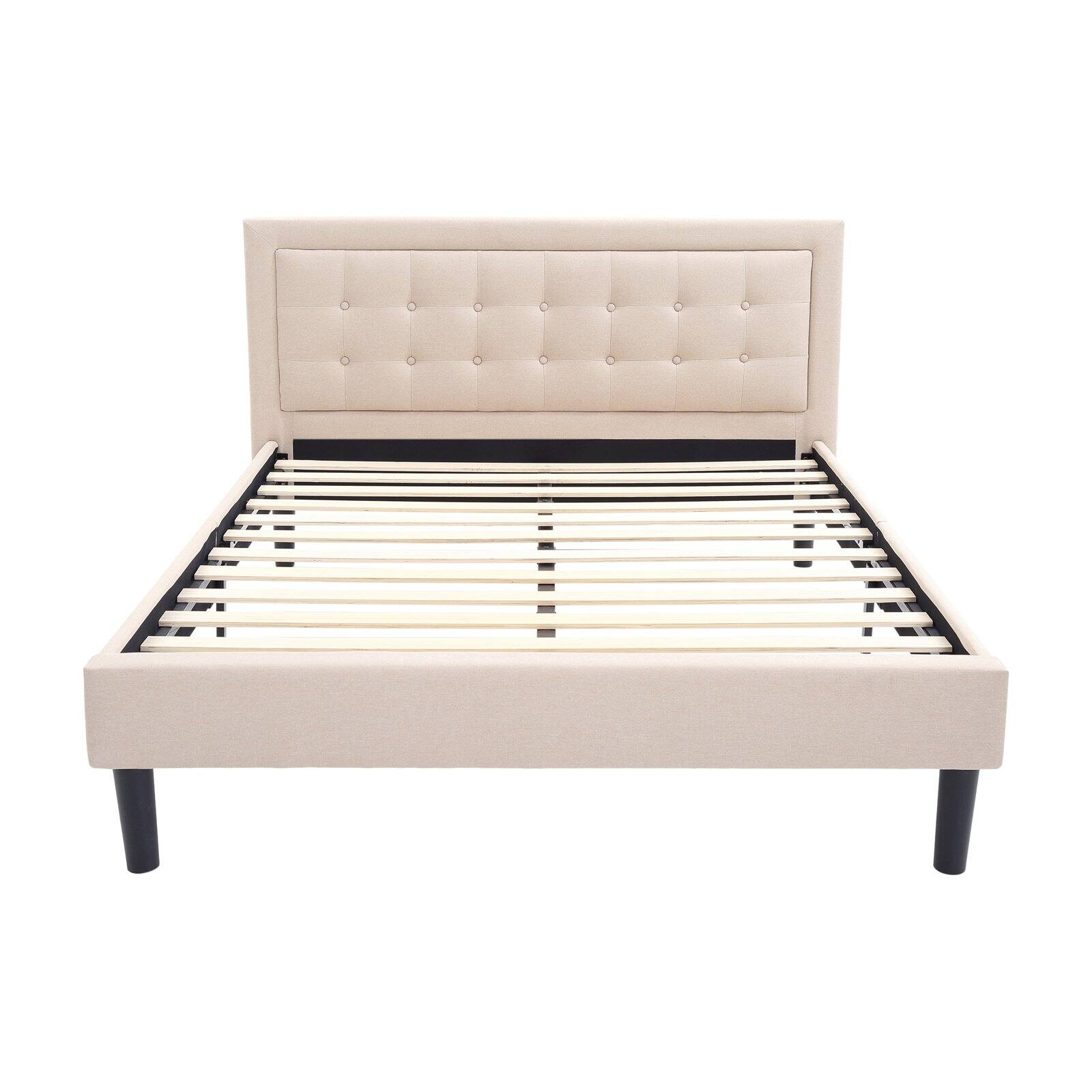 Classic Brands Mornington Upholstered Platform Bed - Full Size Linen ...