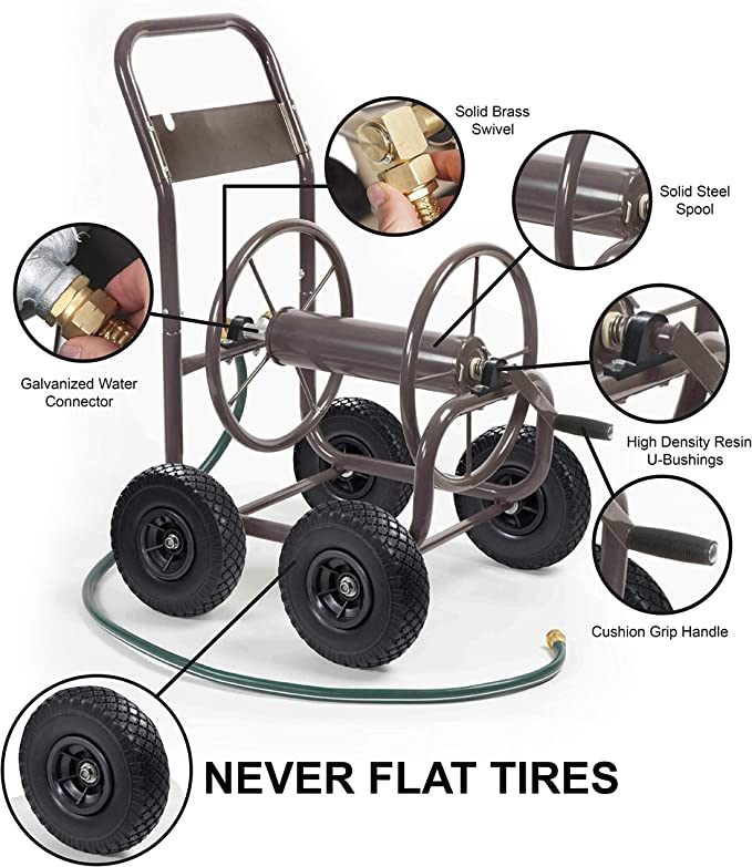 Liberty Garden 840-1 Four Wheel Industrial Host Cart with PU Tires, Bronze *PICKUP ONLY*