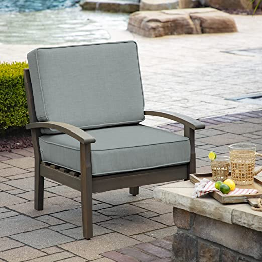 ARDEN SELECTIONS 24 in. x 24 in. 2-Piece Deep Seating Outdoor Lounge Chair Cushion in Stone Grey Leala