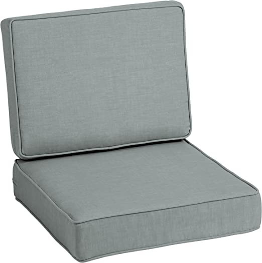 ARDEN SELECTIONS 24 in. x 24 in. 2-Piece Deep Seating Outdoor Lounge Chair Cushion in Stone Grey Leala