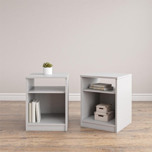 Mainstays Classic Open Shelf Nightstand, Dove Gray