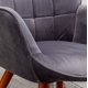 Roundhill Furniture Leiria Contemporary Silky Velvet Tufted Accent Chair with Ottoman - Gray *PICKUP ONLY*