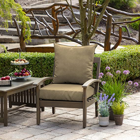 ARDEN SELECTIONS 24 in. x 24 in. 2-Piece Deep Seating Outdoor Lounge Chair Cushion in Tan Hamilton