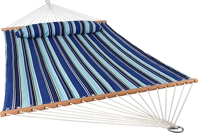Sunnydaze Decor 11-3/4 ft. Quilted Double Fabric 2-Person Hammock in Catalina Beach