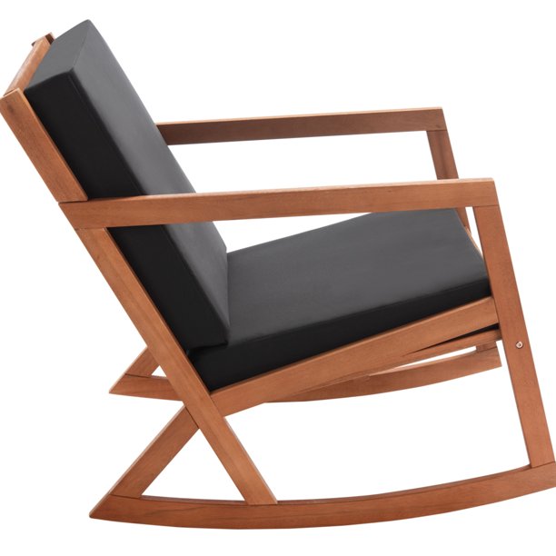 SAFAVIEH Outdoor Collection Vernon Rocking Chair Natural/Black