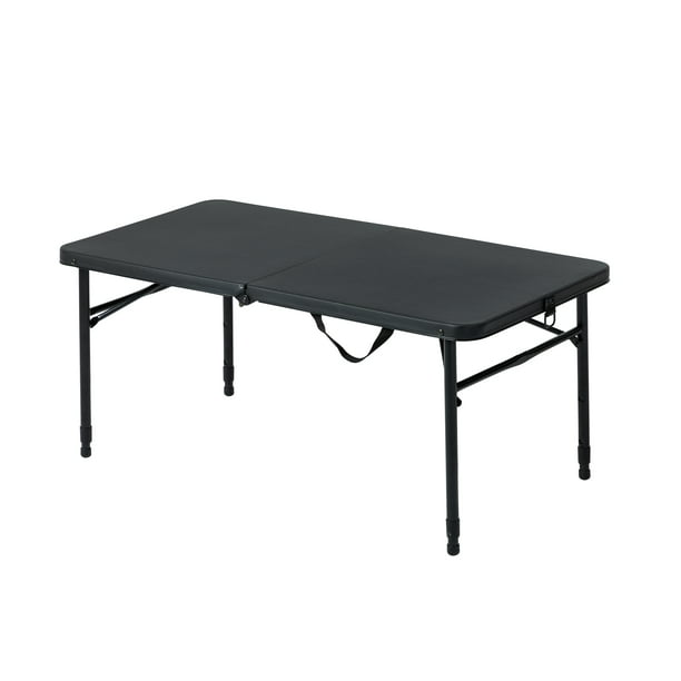 Mainstays 40 Plastic Adjustable Height Fold-in-Half Folding Table Rich Black *PICKUP ONLY*