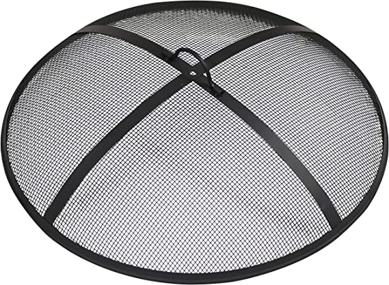 Sunnydaze Outdoor Fire Pit Spark Screen Guard Accessory - Round Fire Pit Screen Cover - 24-Inch Diameter