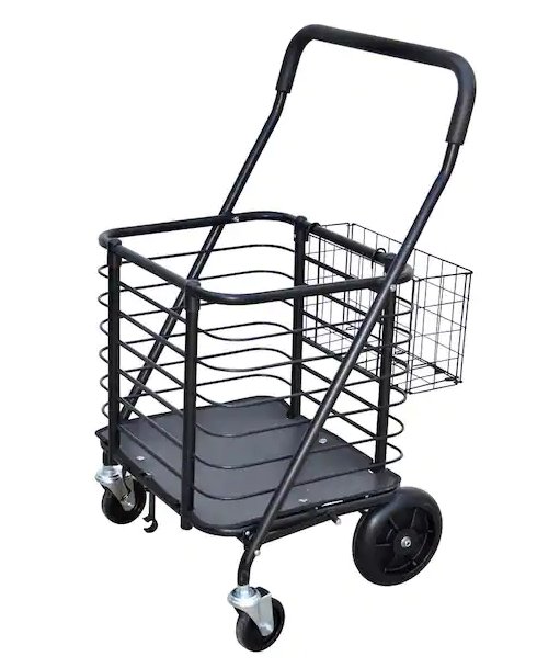 Milwaukee Heavy-Duty Steel Shopping Cart with Accessory Basket in Black *PICKUP ONLY*