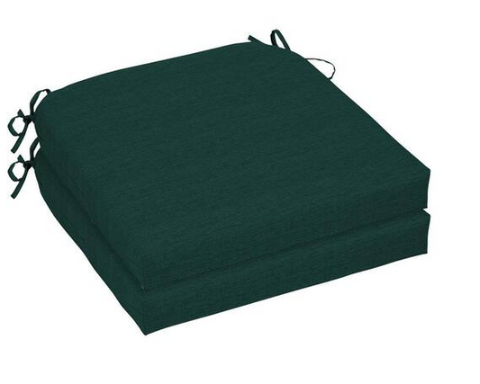 Hampton Bay Malachite Contoured Outdoor Seat Cushion (2-Pack)