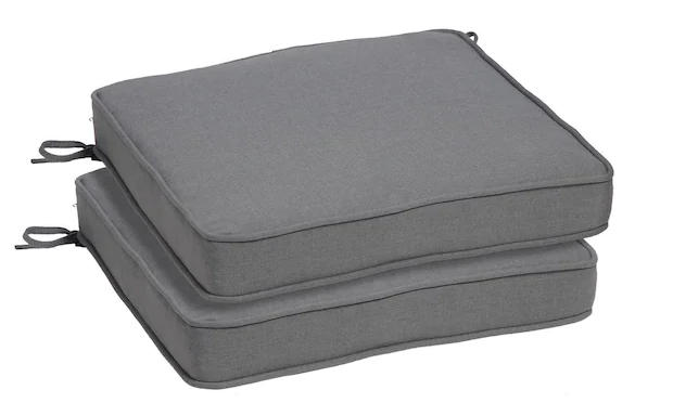 ARDEN SELECTIONS Oceantex Basketweave Mako Gray Square Outdoor Seat Cushion (2-Pack)