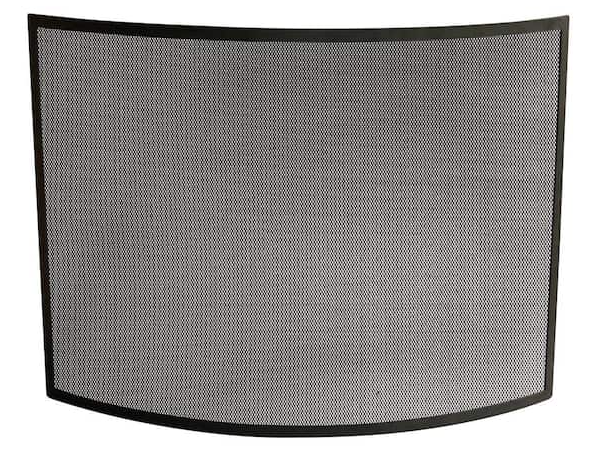 UniFlame Black Wrought Iron 41 in. W Curved Single-Panel Steel Frame Fireplace Screen *PICKUP ONLY*