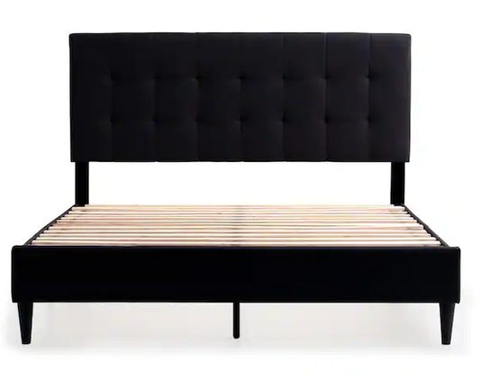 Brookside Tara Black Full Square Tufted Upholstered Platform Bed *PICKUP ONLY*