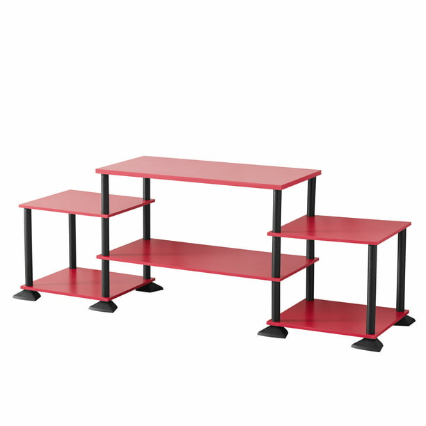 Mainstays No Tools Assembly TV Stand for TVs up to 40", Red/Black