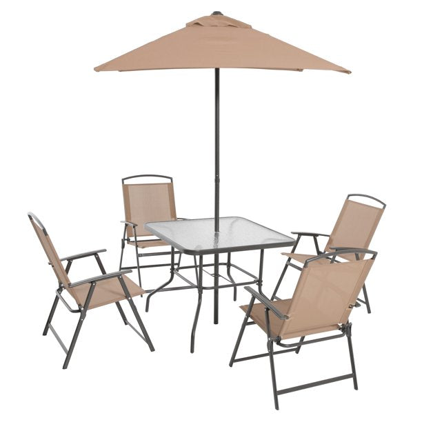 Mainstays Albany Lane 6 Piece Outdoor Patio Dining Set, Tan *PICKUP ONLY*