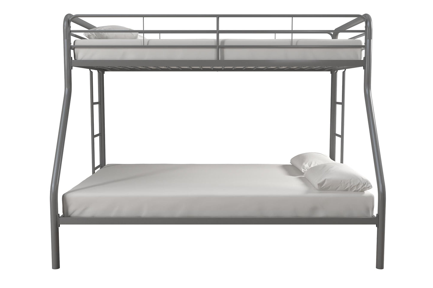 DHP Dusty Twin over Full Metal Bunk Bed Frame with Integrated Ladder, Silver *PICKUP ONLY*