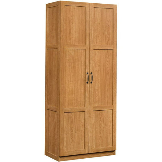 Sauder Select 2-Door Tall Storage Cabinet, Highland Oak Finish *PICKUP ONLY*