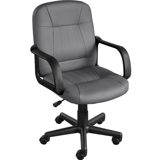 SmileMart Adjustable Faux Leather Swivel Office Chair, Gray *PICKUP ONLY*