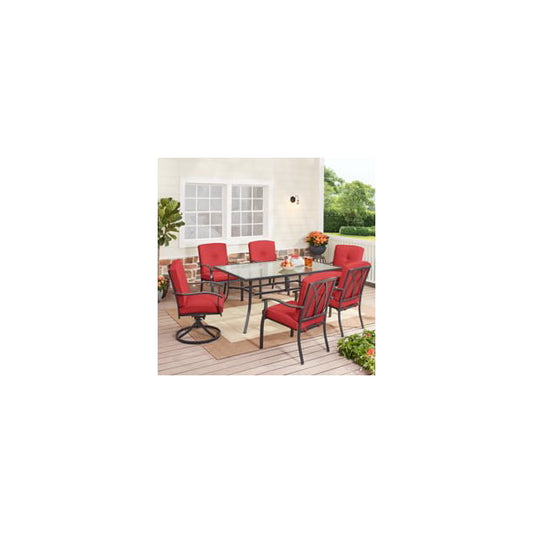 Mainstays Belden Park 7 Piece Patio Dining Set - Red *PICKUP ONLY*