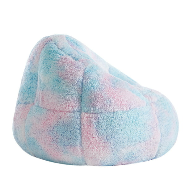 Justice Super Soft Teddy Sherpa Bean Bag Chair, Pink Blue *PICKUP ONLY*