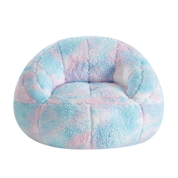 Justice Super Soft Teddy Sherpa Bean Bag Chair, Pink Blue *PICKUP ONLY*