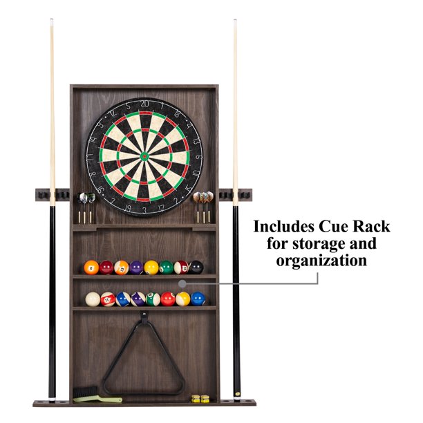 Barrington Billiards 90" Ball and Claw Leg Pool Table with Cue Rack, Dartboard Set, Tan *PICKUP ONLY*